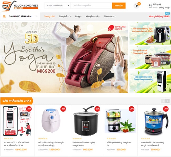 Mẫu thiết kế website bán đồ gia dụng 2